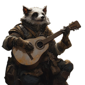 Racoon Bard Vinyl Car Decal Sticker – Waterproof & UV-Resistant 8"