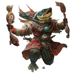 Salmon Shaman Vinyl Car Decal Sticker – Waterproof & UV-Resistant 8"