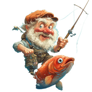 Marketing Fisherman Vinyl Car Decal Sticker – Waterproof & UV-Resistant 8"