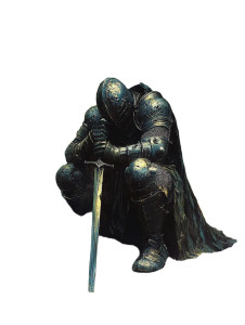 Kneeling Dark Knight Vinyl Car Decal Sticker – Waterproof & UV-Resistant 8"