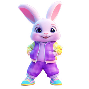 Cartoon Rabbit Outfit Vinyl Car Decal Sticker – Waterproof & UV-Resistant 8" Cartoon Rabbit Outfit Vinyl Car Decal Sticker – Waterproof & UV-Resistant 8"