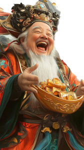 Prosperous Chinese God Vinyl Car Decal Sticker – Waterproof & UV-Resistant 8"