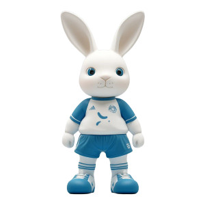 White Soccer Bunny Vinyl Car Decal Sticker – Waterproof & UV-Resistant 8"