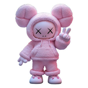 Plush Kaws-Inspired Character Vinyl Car Decal Sticker – Waterproof & UV-Resistant 8"