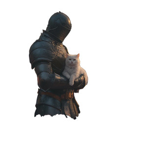 Knight With Cat V37 Vinyl Car Decal Sticker – Waterproof & UV-Resistant 8"