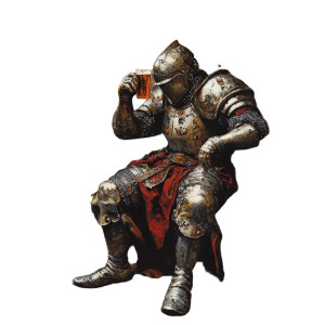 Medieval Knight Drinking Vinyl Car Decal Sticker – Waterproof & UV-Resistant 8" Medieval Knight Drinking Vinyl Car Decal Sticker – Waterproof & UV-Resistant 8"