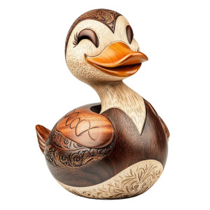 Cuddling Duck Figurine Vinyl Car Decal Sticker – Waterproof & UV-Resistant 8"
