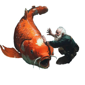 Elderly Guardian Koi Vinyl Car Decal Sticker – Waterproof & UV-Resistant 8" Elderly Guardian Koi Vinyl Car Decal Sticker – Waterproof & UV-Resistant 8"