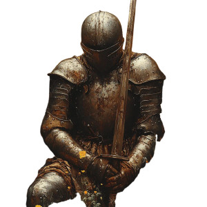 Rusty Knight In Poppies Vinyl Car Decal Sticker – Waterproof & UV-Resistant 8"