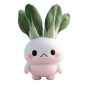Kawaii Bok Choy Plush Vinyl Car Decal Sticker – Waterproof & UV-Resistant 8"