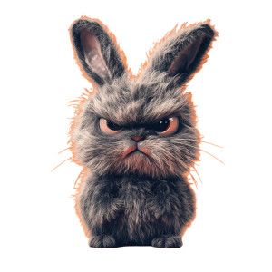 Grumpy Easter Bunny Vinyl Car Decal Sticker – Waterproof & UV-Resistant 8"