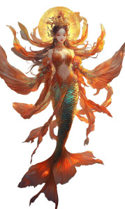 Fish Goddess Mermaid Vinyl Car Decal Sticker – Waterproof & UV-Resistant 8"