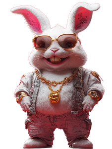 Cyborg Rabbit Hero Vinyl Car Decal Sticker – Waterproof & UV-Resistant 8"