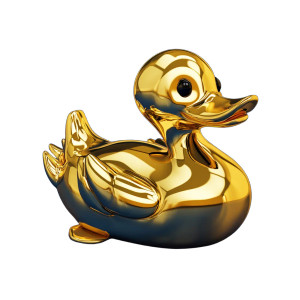 Gold Cartoon Duck Vinyl Car Decal Sticker – Waterproof & UV-Resistant 8"
