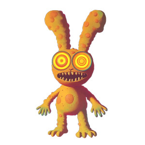 Maniacal Space Rabbit Vinyl Car Decal Sticker – Waterproof & UV-Resistant 8"