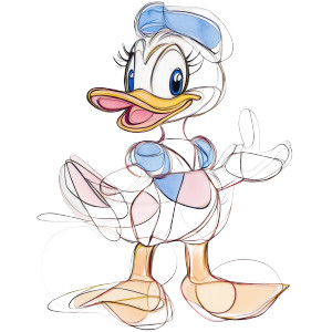 Daisy Duck Art Vinyl Car Decal Sticker – Waterproof & UV-Resistant 8"