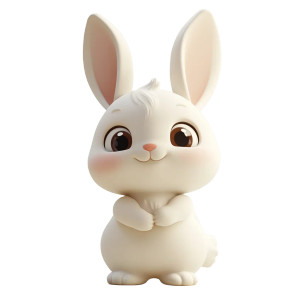 Pixar-Style Rabbit Figurine Vinyl Car Decal Sticker – Waterproof & UV-Resistant 8"