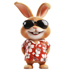 Ginger Easter Bunny Vinyl Car Decal Sticker – Waterproof & UV-Resistant 8"