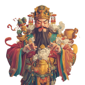 Whimsical Wealth God Vinyl Car Decal Sticker – Waterproof & UV-Resistant 8"