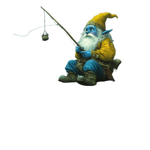 Fishing Gnome Bridge Vinyl Car Decal Sticker – Waterproof & UV-Resistant 8"