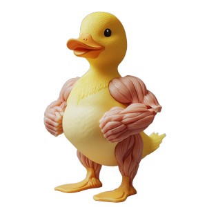 Muscular Duck Hybrid Vinyl Car Decal Sticker – Waterproof & UV-Resistant 8"