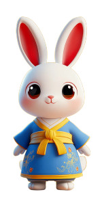 Cute White Rabbit V2 Vinyl Car Decal Sticker – Waterproof & UV-Resistant 8"