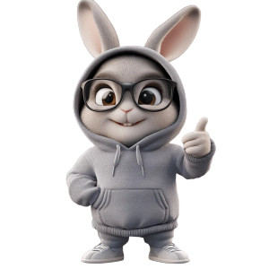 Cool Rabbit Vinyl Car Decal Sticker – Waterproof & UV-Resistant 8"