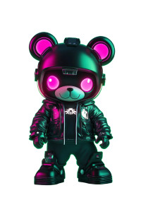 Cyberpunk Bear Vinyl Car Decal Sticker – Waterproof & UV-Resistant 8"