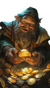 Greedy Dwarf Coin Vinyl Car Decal Sticker – Waterproof & UV-Resistant 8"