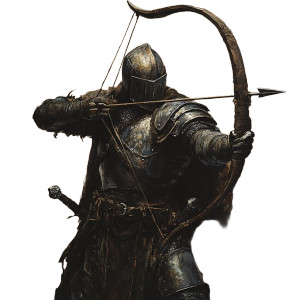 Knight With Bow Vinyl Car Decal Sticker – Waterproof & UV-Resistant 8"