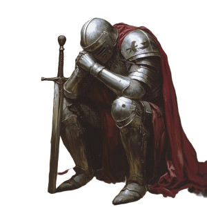 Crying Knight Vinyl Car Decal Sticker – Waterproof & UV-Resistant 8"