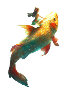 Golden Carp Ride Vinyl Car Decal Sticker – Waterproof & UV-Resistant 8"
