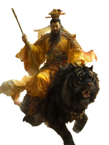 Wu Caishen Riding Tiger Vinyl Car Decal Sticker – Waterproof & UV-Resistant 8"