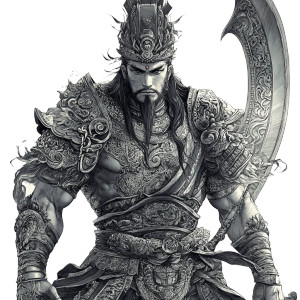 Warrior Deity Illustration Vinyl Car Decal Sticker – Waterproof & UV-Resistant 8"