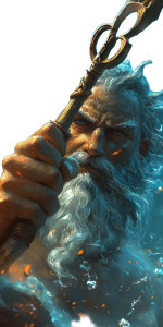 Poseidon With Trident Vinyl Car Decal Sticker – Waterproof & UV-Resistant 8"