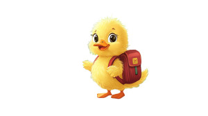 Duckling At School Vinyl Car Decal Sticker – Waterproof & UV-Resistant 8"