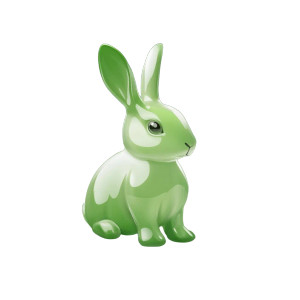 Green Plastic Rabbit Vinyl Car Decal Sticker – Waterproof & UV-Resistant 8"