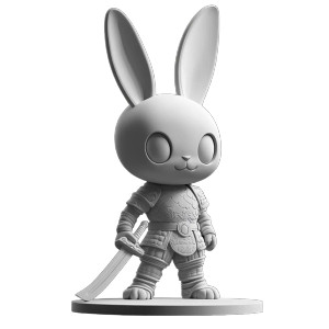 Rabbit Warrior Sculpt Vinyl Car Decal Sticker – Waterproof & UV-Resistant 8"