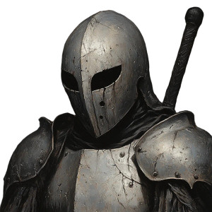 Sad Armor Knight Vinyl Car Decal Sticker – Waterproof & UV-Resistant 8"