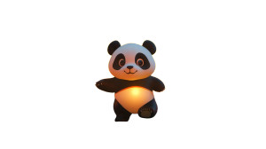 Glowing Panda Lantern Vinyl Car Decal Sticker – Waterproof & UV-Resistant 8"