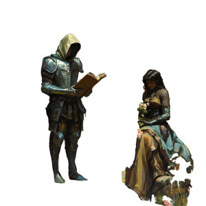Charming Knight Reading Vinyl Car Decal Sticker – Waterproof & UV-Resistant 8"