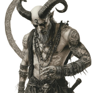 Tiefling Male Saint Vinyl Car Decal Sticker – Waterproof & UV-Resistant 8"