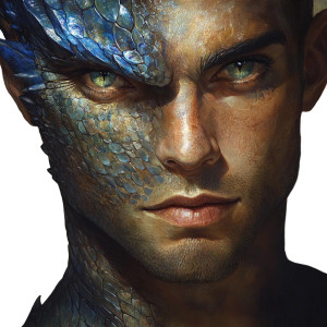 Blue-Scaled Sorcerer Vinyl Car Decal Sticker – Waterproof & UV-Resistant 8"