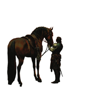 Knight Petting Horse Vinyl Car Decal Sticker – Waterproof & UV-Resistant 8"