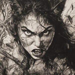 Feral Woman Vinyl Car Decal Sticker – Waterproof & UV-Resistant 8" Feral Woman Vinyl Car Decal Sticker – Waterproof & UV-Resistant 8"