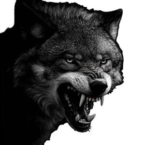 Angry Alpha Wolf Vinyl Car Decal Sticker – Waterproof & UV-Resistant 8"
