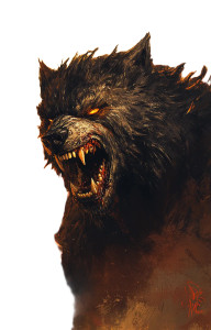 Angry Werewolf Illustration Vinyl Car Decal Sticker – Waterproof & UV-Resistant 8"