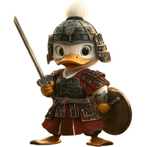 Armored Duck Warrior V2 Vinyl Car Decal Sticker – Waterproof & UV-Resistant 8"