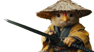 Samurai Chicken Vinyl Car Decal Sticker – Waterproof & UV-Resistant 8"