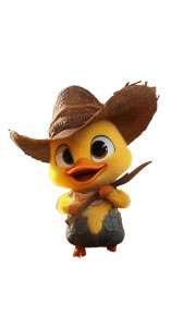 Cowboy Duck Helper Vinyl Car Decal Sticker – Waterproof & UV-Resistant 8"